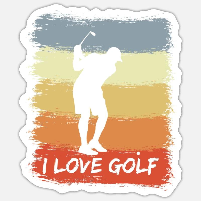Passionné de golf - Sticker taille S (10 x 10 cm) - blanc mat