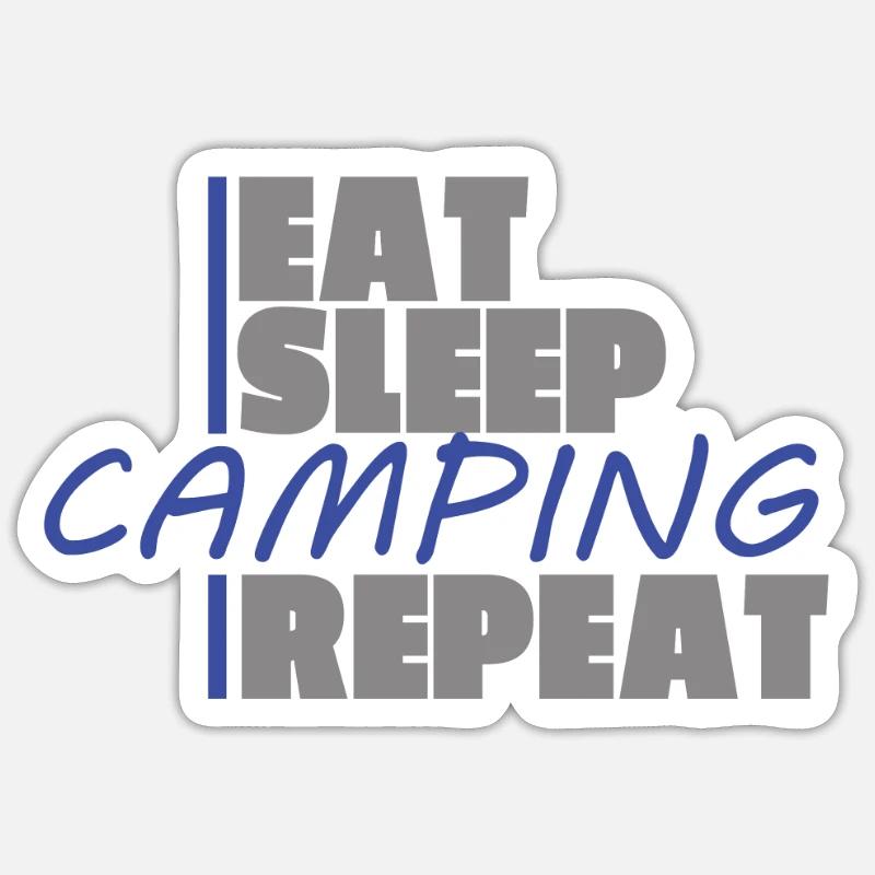 Camper Geschenkidee Camping - Sticker Größe S (10 x 10 cm) - Mattweiß