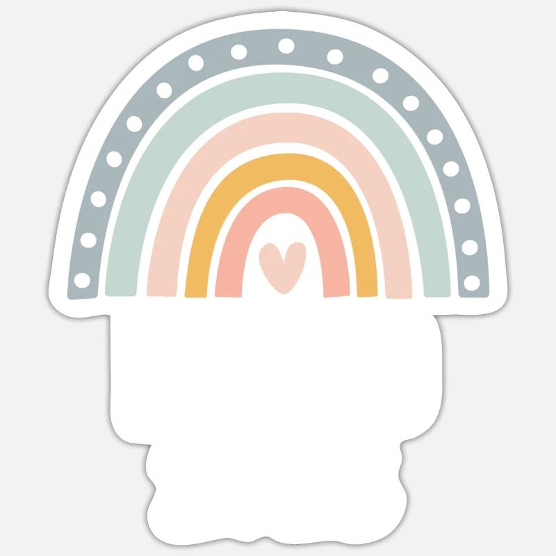 Bébé 2023 - Doux arc-en-ciel avec cœur - Sticker taille S (10 x 10 cm) - blanc mat