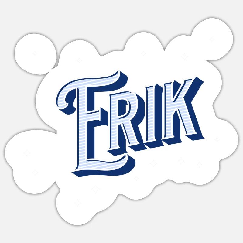 Erik name personalized - Sticker size S (10 x 10 cm) - white matte
