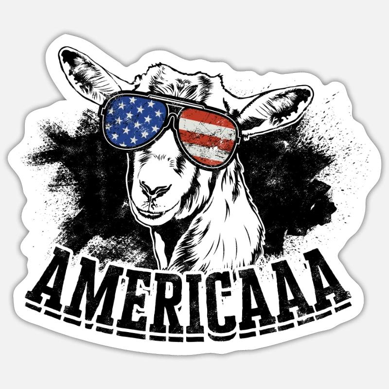 Americaaa - horned Sticker size S (10 x 10 cm)