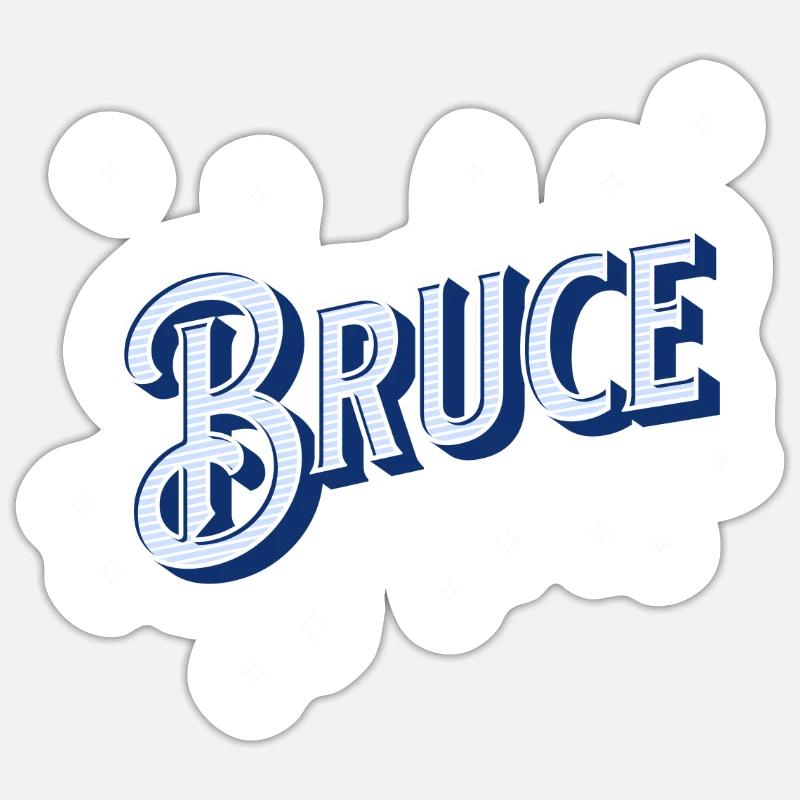 Bruce name personalized - Sticker size S (10 x 10 cm) - white matte