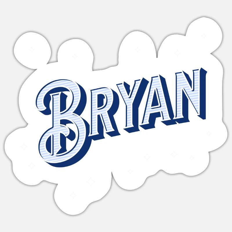 Bryan name personalized - Sticker size S (10 x 10 cm) - white matte