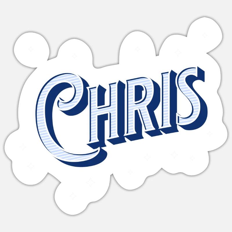 Chris' name personalized Sticker size S (10 x 10 cm)