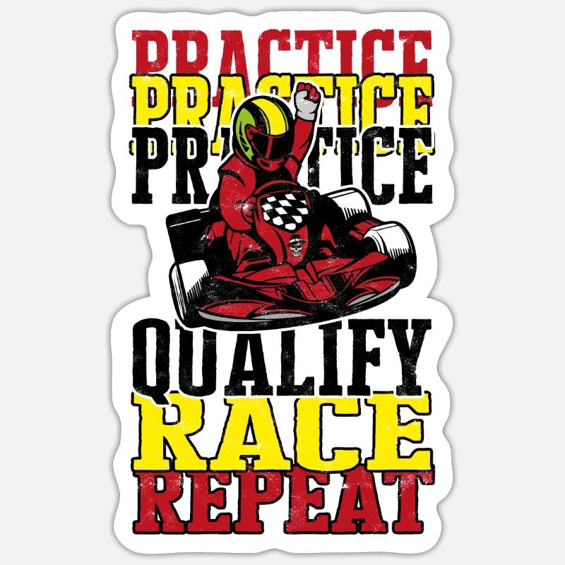 Practice Qualifier Race Repeat - piste de course Sticker taille S (10 x 10 cm)