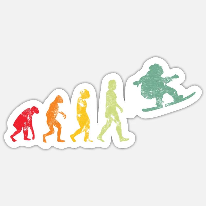 EVOLUTION SNOWBOARD - Sticker size S (10 x 10 cm) - white matte