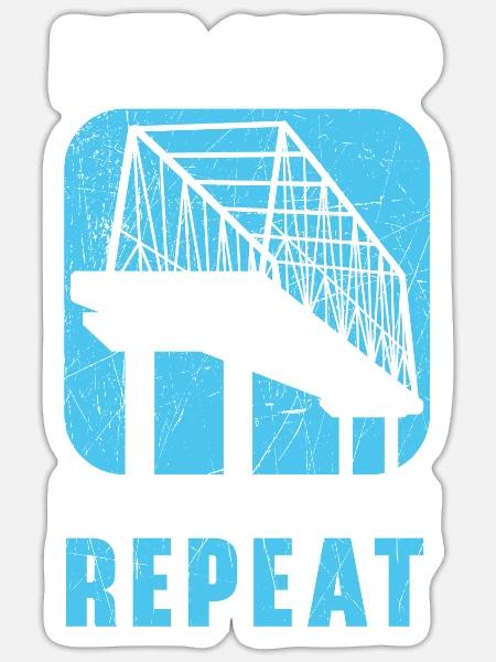 Eat Sleep Build Bridges Repeat Civil Engineer - Sticker Größe S (10 x 10 cm) - Mattweiß