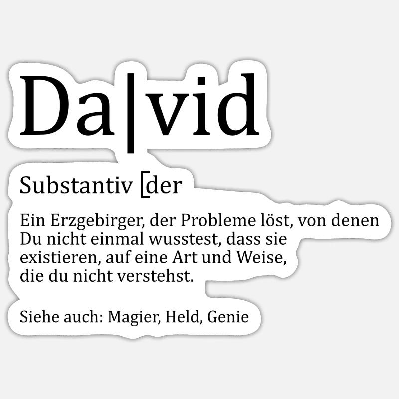 Erzgebirge David - Sticker Größe S (10 x 10 cm) - Mattweiß
