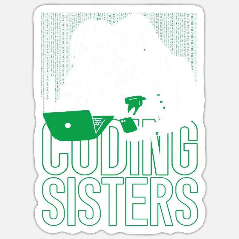 Developer Coder Programmer Sisters - Sticker size S (10 x 10 cm) - white matte