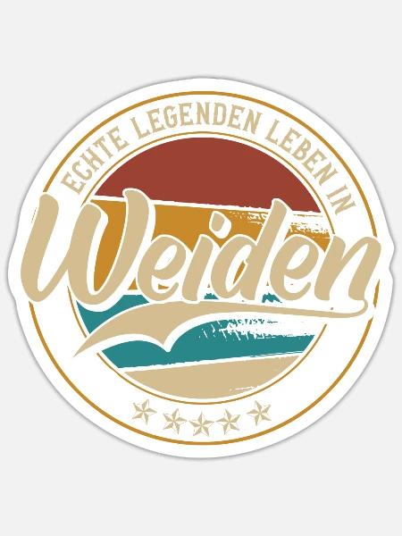 Weiden Echte Legenden leben in Weidener - Sticker Größe S (10 x 10 cm) - Mattweiß