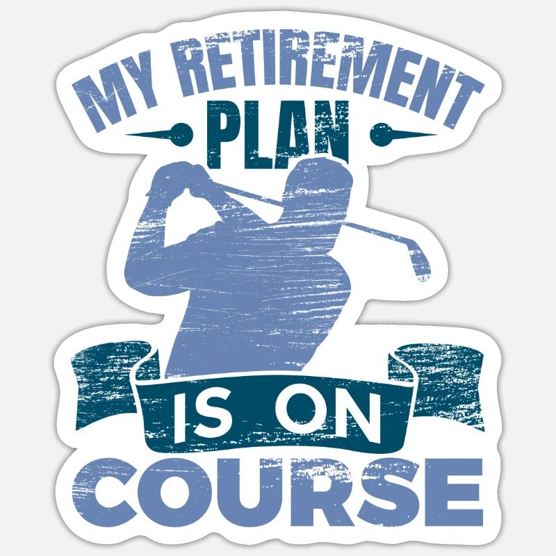 Retraite des golfeurs - Sticker taille S (10 x 10 cm) - blanc mat