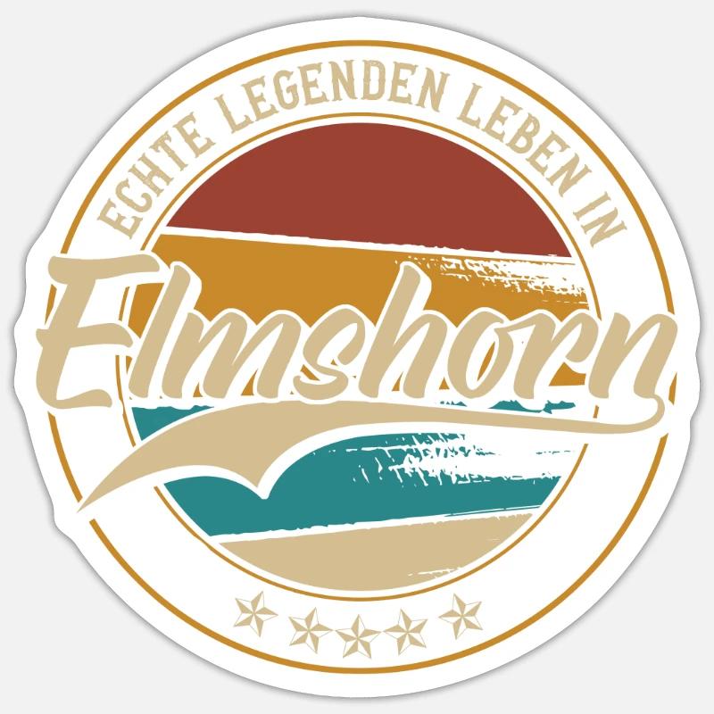 Elmshorn Echte Legenden leben in Elmshorner - Sticker Größe S (10 x 10 cm) - Mattweiß