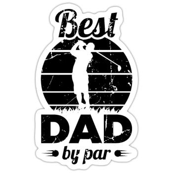 Bester Papa auf dem Golfplatz - Sticker Größe S (10 x 10 cm) - Mattweiß - Vorne