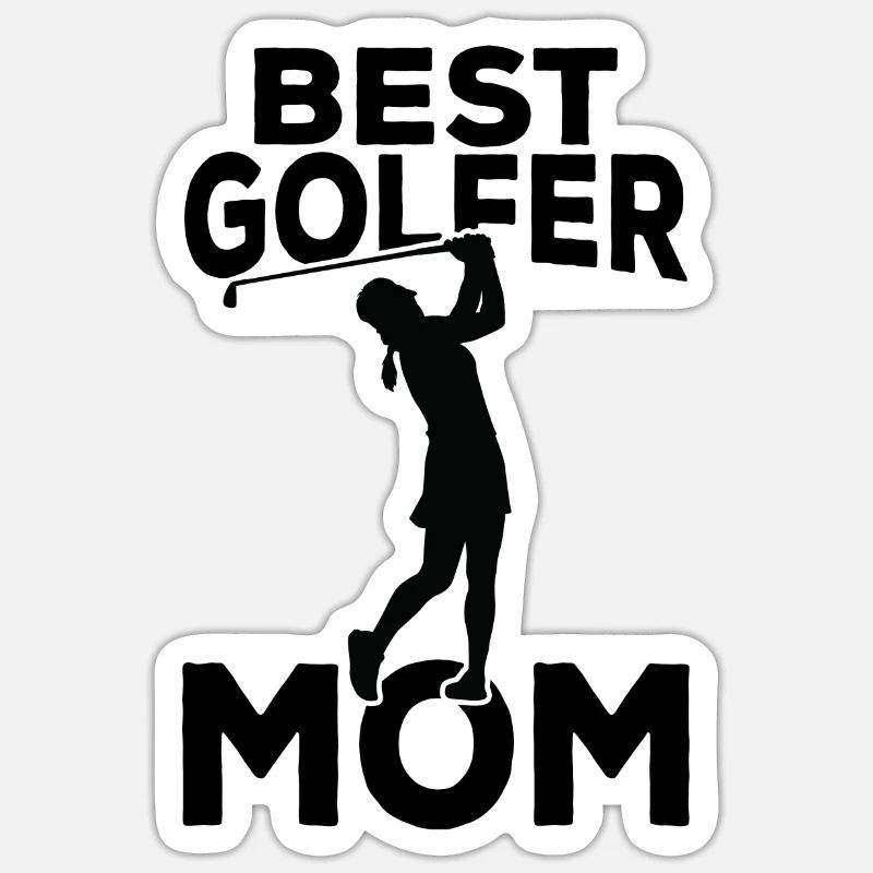 Meilleure maman golfeuse - Sticker taille S (10 x 10 cm) - blanc mat