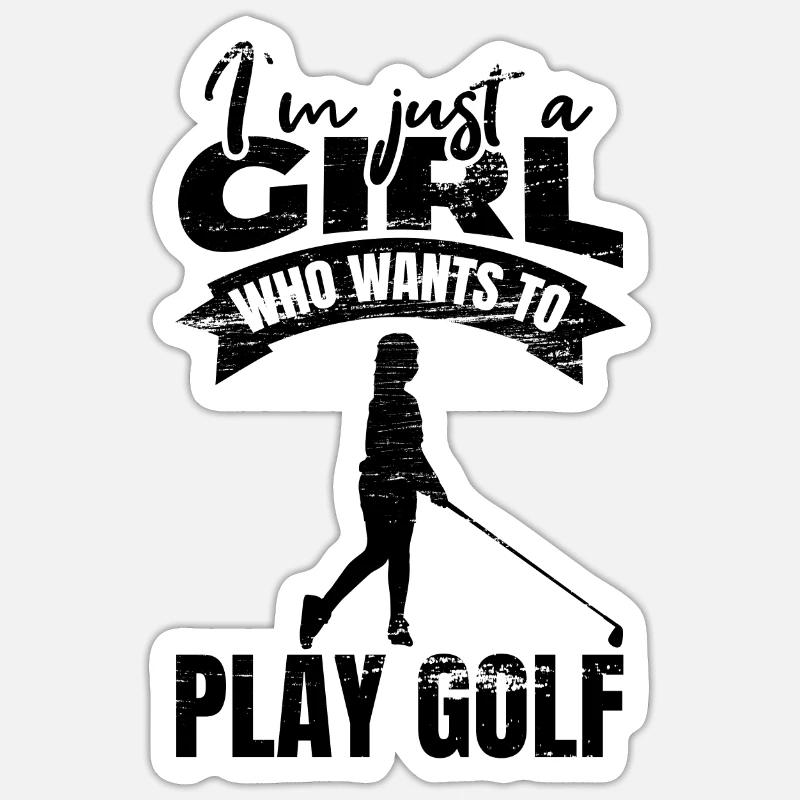 Golferin - Sticker Größe S (10 x 10 cm) - Mattweiß