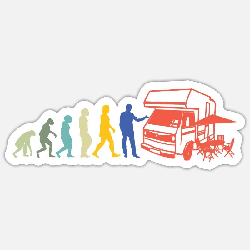 Camper Gift Idea Camping - Sticker taille S (10 x 10 cm) - blanc mat