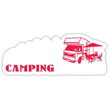 Camper Geschenkidee Camping - Sticker Größe S (10 x 10 cm) - Mattweiß - Vorne
