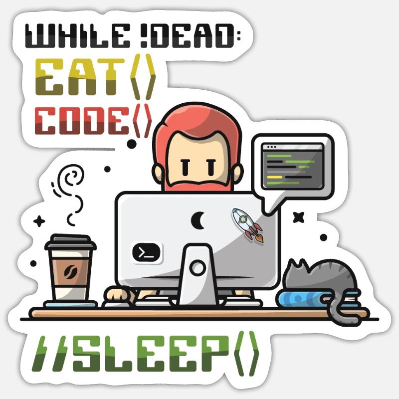 Programmierer,Computerprogrammierer,Witz - Sticker Größe S (10 x 10 cm) - Mattweiß