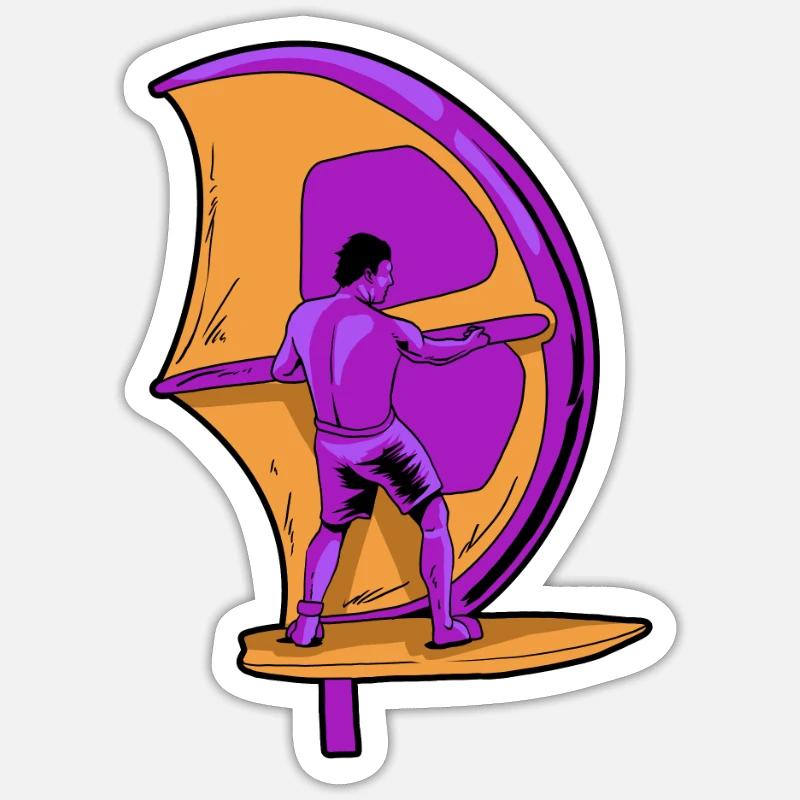 Wing Surf Wing Foil Wing Surfing - Sticker taille S (10 x 10 cm) - blanc mat