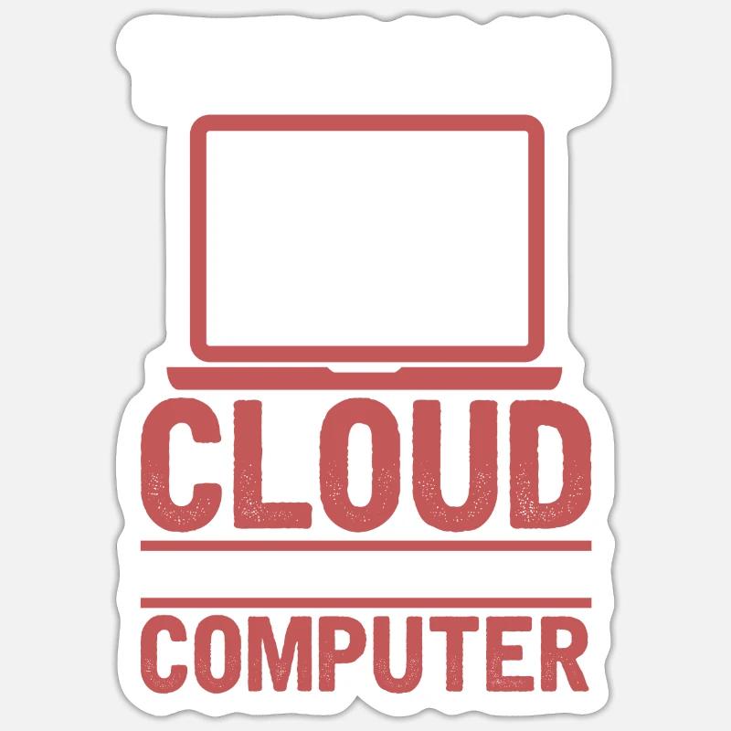 Développeur Codeur Programmeur Cloud Coding Sticker taille S (10 x 10 cm)