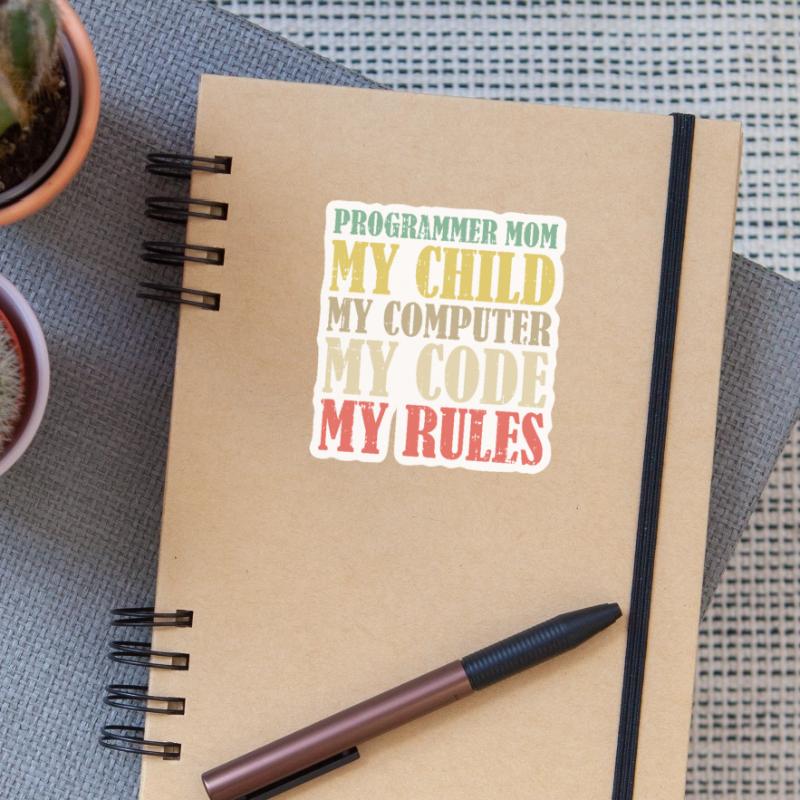 Développeur Coder Programmeur Mama Sticker taille S (10 x 10 cm)