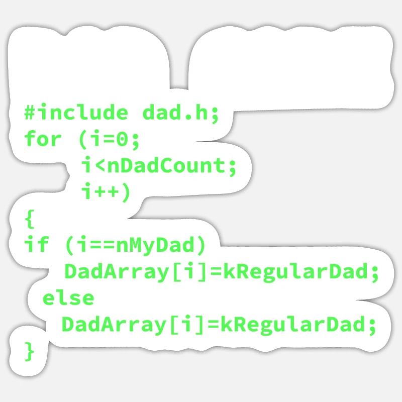 Entwickler Coder Programmierer Papa - Sticker Größe S (10 x 10 cm) - Mattweiß