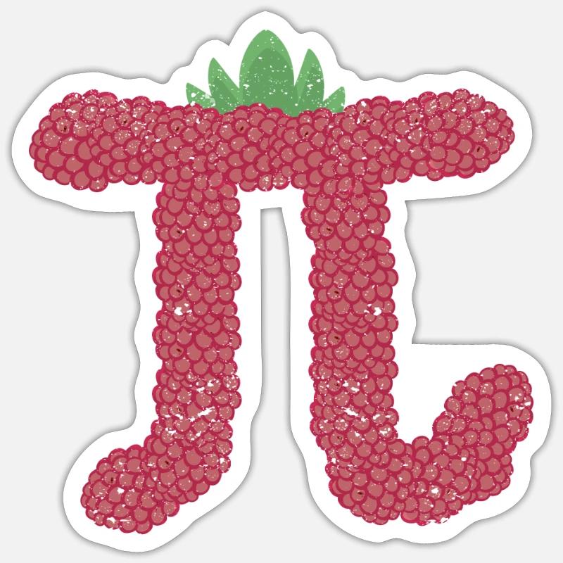 Funny Raspberry Cake Pi Day Math Teacher Student Sticker size S (10 x 10 cm)