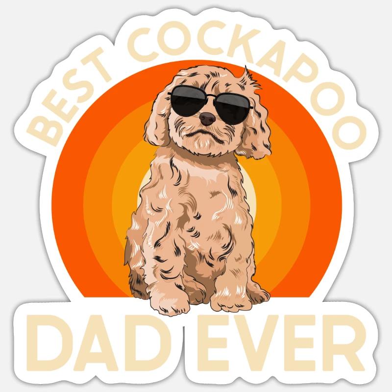 Cockapoo Hund - Sticker Größe S (10 x 10 cm) - Mattweiß