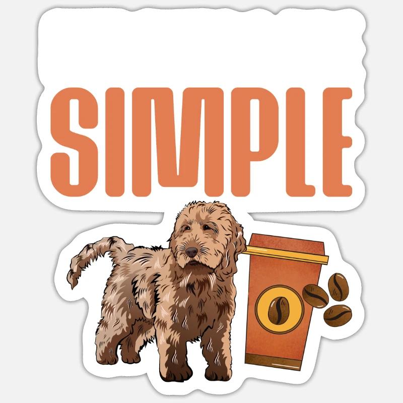 Cockapoo Chien - Sticker taille S (10 x 10 cm) - blanc mat
