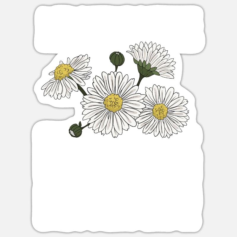 Gänseblume Gänseblümchen Hund - Sticker Größe S (10 x 10 cm) - Mattweiß
