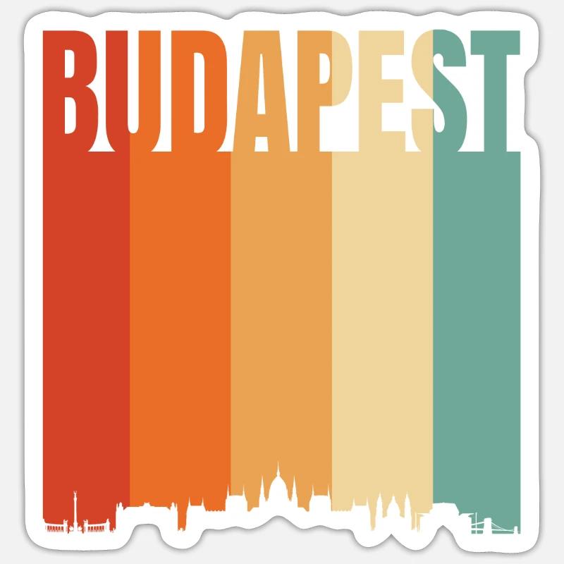 La beauté de Budapest - Sticker taille S (10 x 10 cm) - blanc mat
