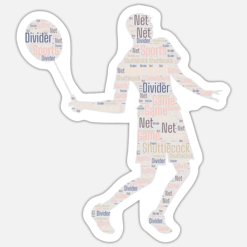 Joueurs de badminton - Sticker taille S (10 x 10 cm) - blanc mat