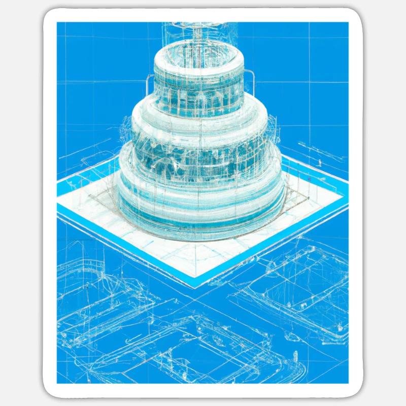 Cake Blueprint Pastry Chef Cake Baking Sticker size S (10 x 10 cm)