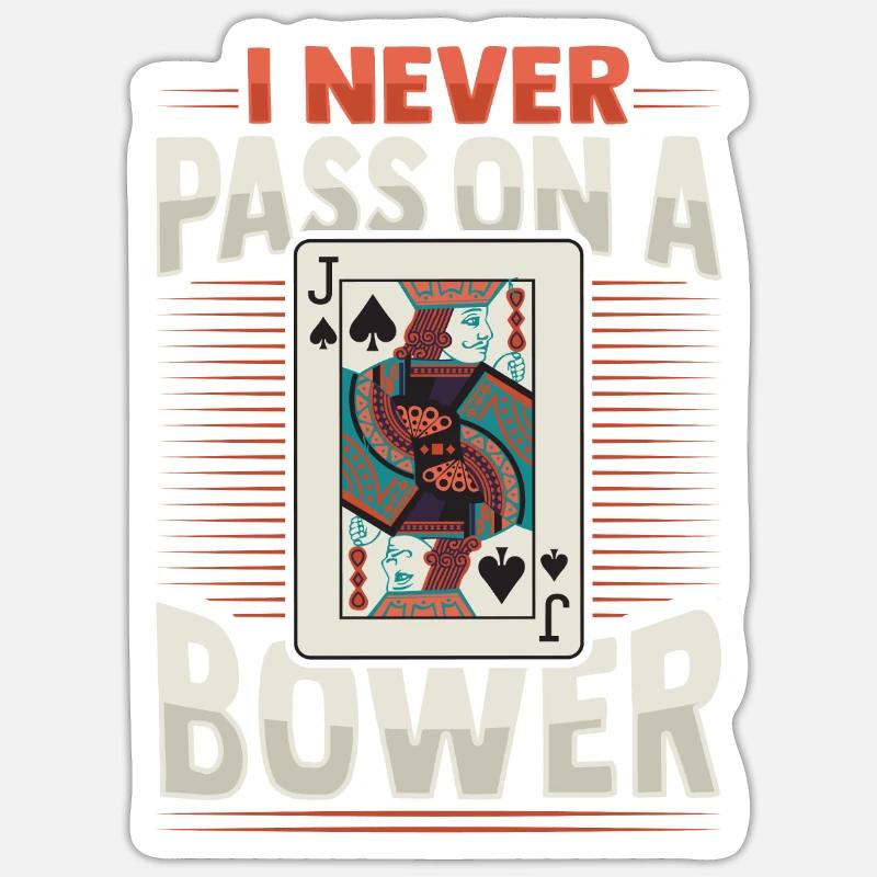Jeu de cartes Euchre - Sticker taille S (10 x 10 cm) - blanc mat