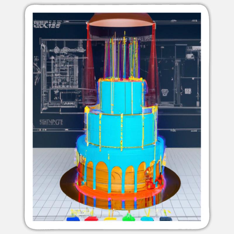 Drip Cake Blueprint Pastry Chef Cake Baking Sticker size S (10 x 10 cm)