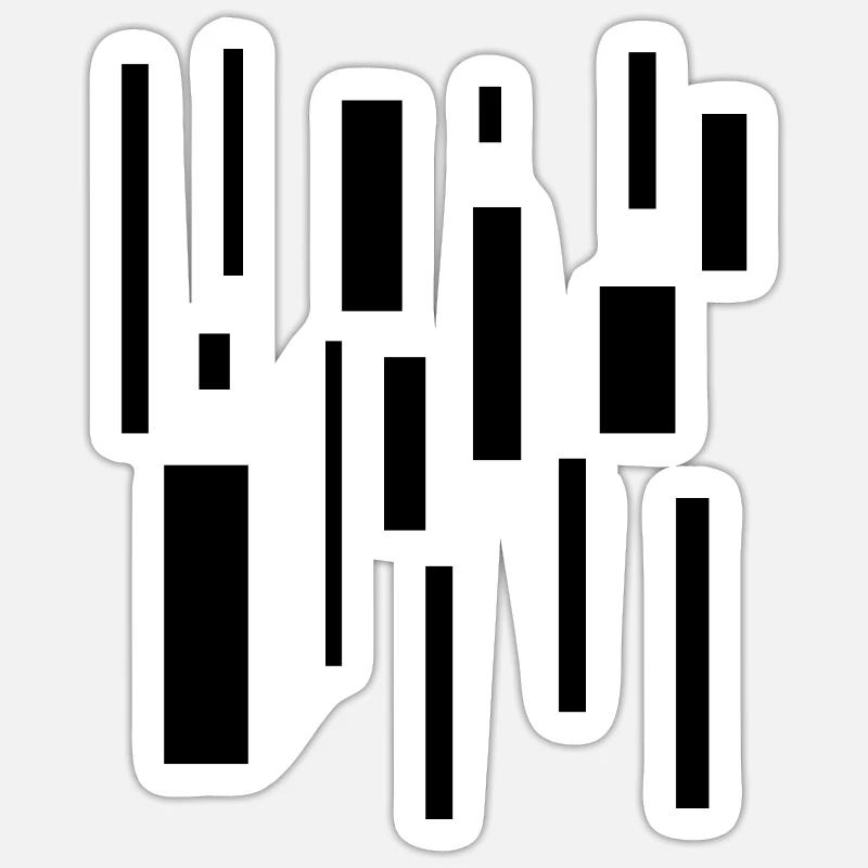 Rectangle abstrait Chaos Géométrie Minimalisme - Sticker taille S (10 x 10 cm) - blanc mat