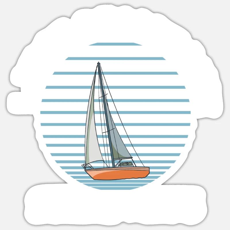 Barca a vela Mi piacciono molto le barche a vela - Sticker formato S (10 x 10 cm) - bianco opaco