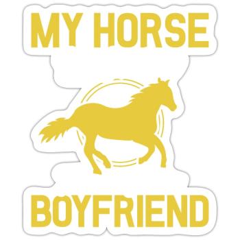 Mein Pferd ist niedlicher als dein Freund - Sticker Größe S (10 x 10 cm) - Mattweiß - Vorne