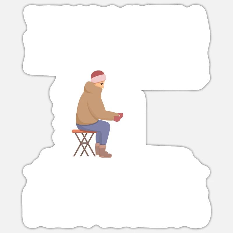 Pensionsplan Ich plane das Eisfischen Sticker Größe S (10 x 10 cm)