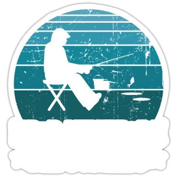 I'd rather be ice fishing - Sticker size S (10 x 10 cm) - white matte - Front