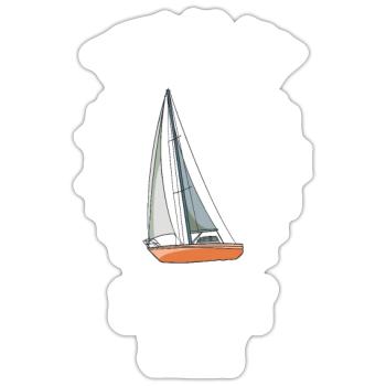 Sailboat This Is My Sailboat Shirt - Sticker Größe S (10 x 10 cm) - Mattweiß - Vorne