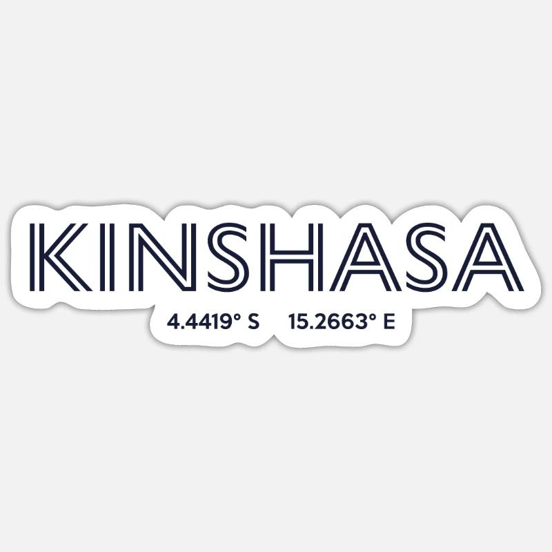 Congo City Coordinates - Kinshasa Sticker size S (10 x 10 cm)