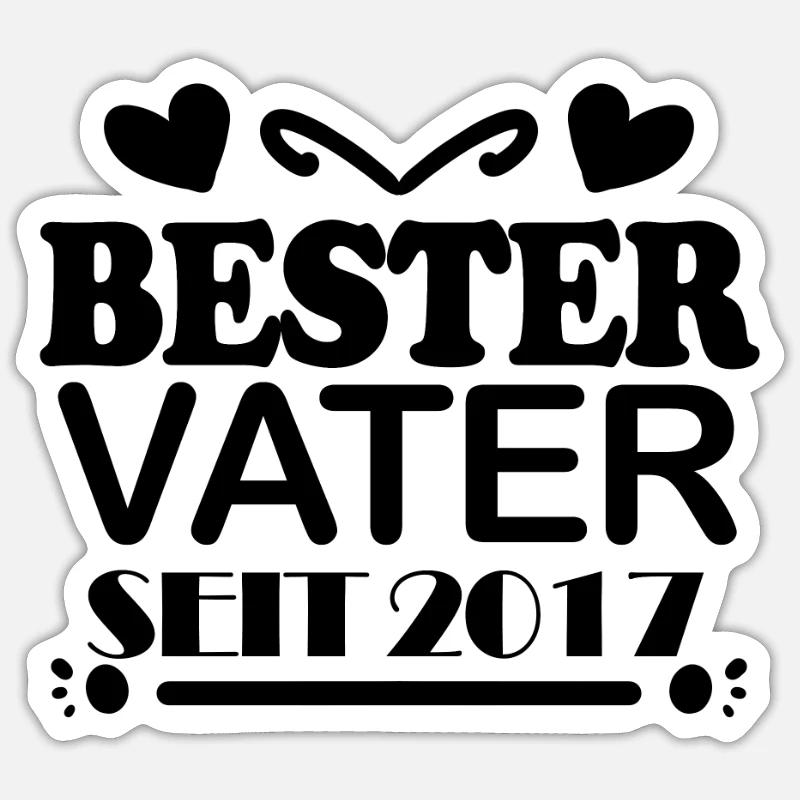 Bester Vater seit 2017 - Sticker Größe S (10 x 10 cm) - Mattweiß