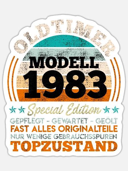 40. Geburtstag Oldtimer 1983 40 Jahre - Sticker Größe S (10 x 10 cm) - Mattweiß