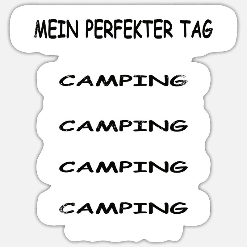 Camper Geschenkidee Camping - Sticker Größe S (10 x 10 cm) - Mattweiß