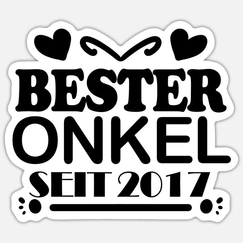 Bester Onkel seit 2017 Sticker Größe S (10 x 10 cm)