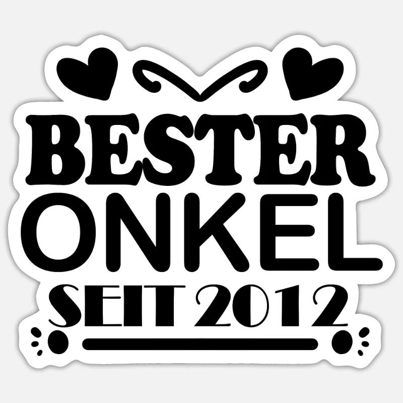 Bester Onkel seit 2012 - Sticker Größe S (10 x 10 cm) - Mattweiß