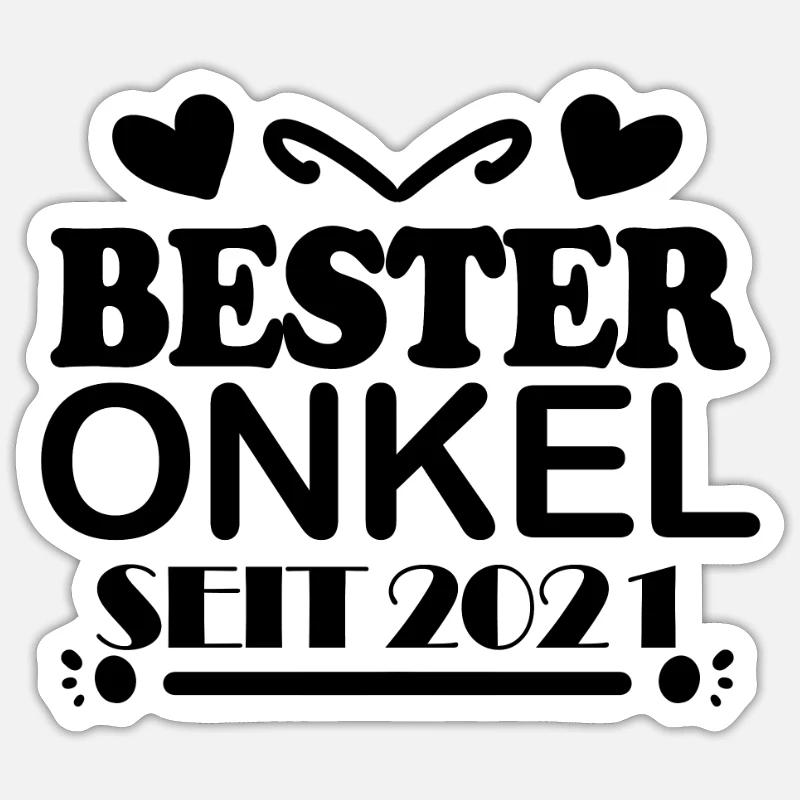 Bester Onkel seit 2021 - Sticker Größe S (10 x 10 cm) - Mattweiß