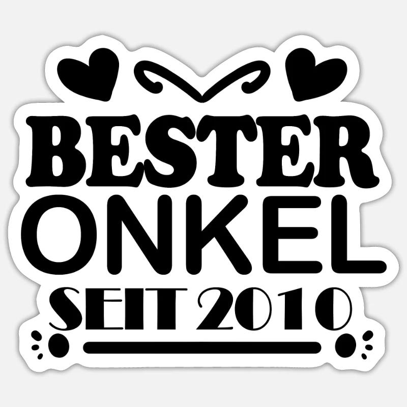 Bester Onkel seit 2010 - Sticker Größe S (10 x 10 cm) - Mattweiß