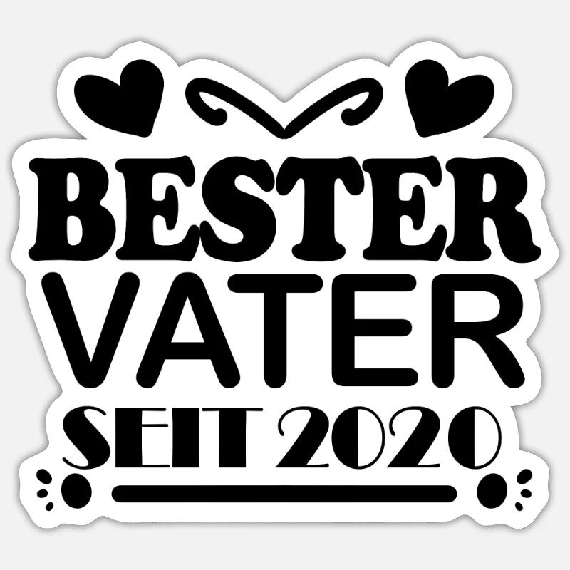 Bester Vater seit 2020 - Sticker Größe S (10 x 10 cm) - Mattweiß